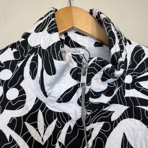 ZARA | NEW Retro Printed Quilted Zip Up Dual Pockets Comfy Oversized Jacket - Picture 4 of 16